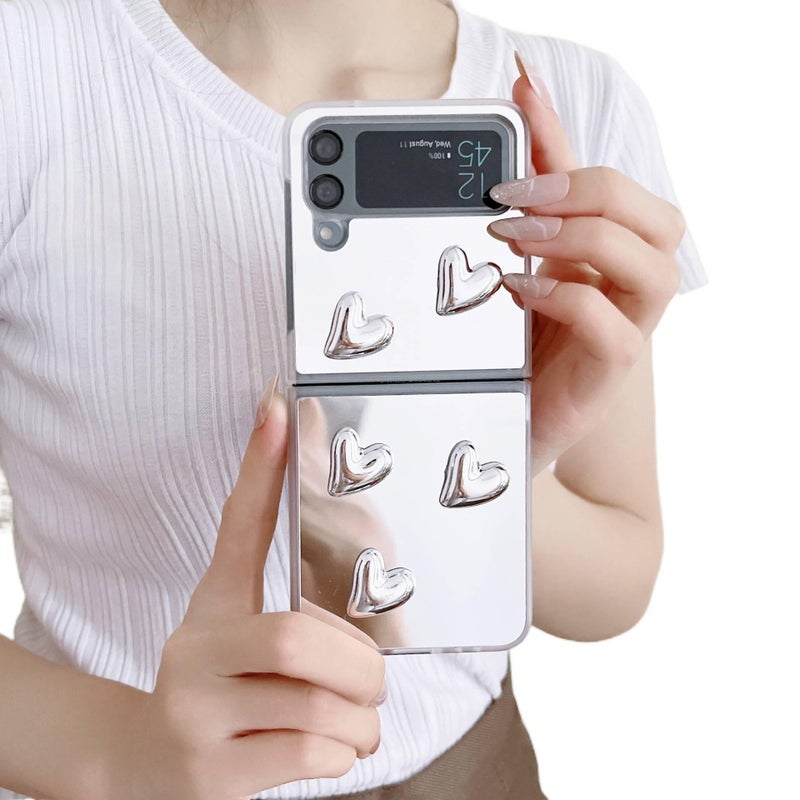 Protective Case | Shockproof Cover for Samsung Galaxy Z Flip 6 | Mirror Silver - Image 3
