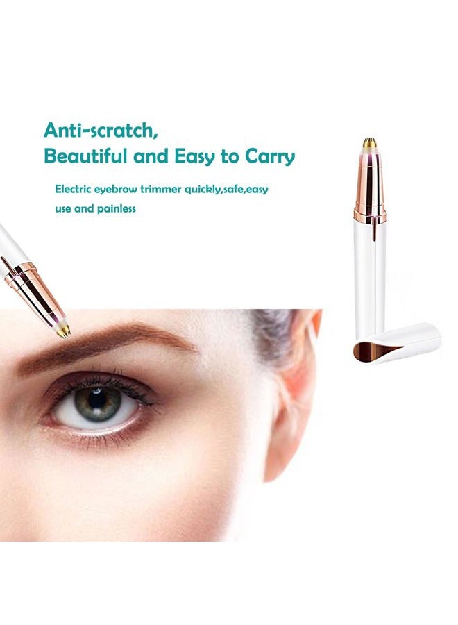 LiXiongBao USB Rechargeable Portable Electric Eyebrow Trimmer Pen for wemen,Eyebrow Hair Remover for face Fingers Legs Mouth, Safe Eyebrow Shaver Razor Tool Painless Precision(White) - Image 5
