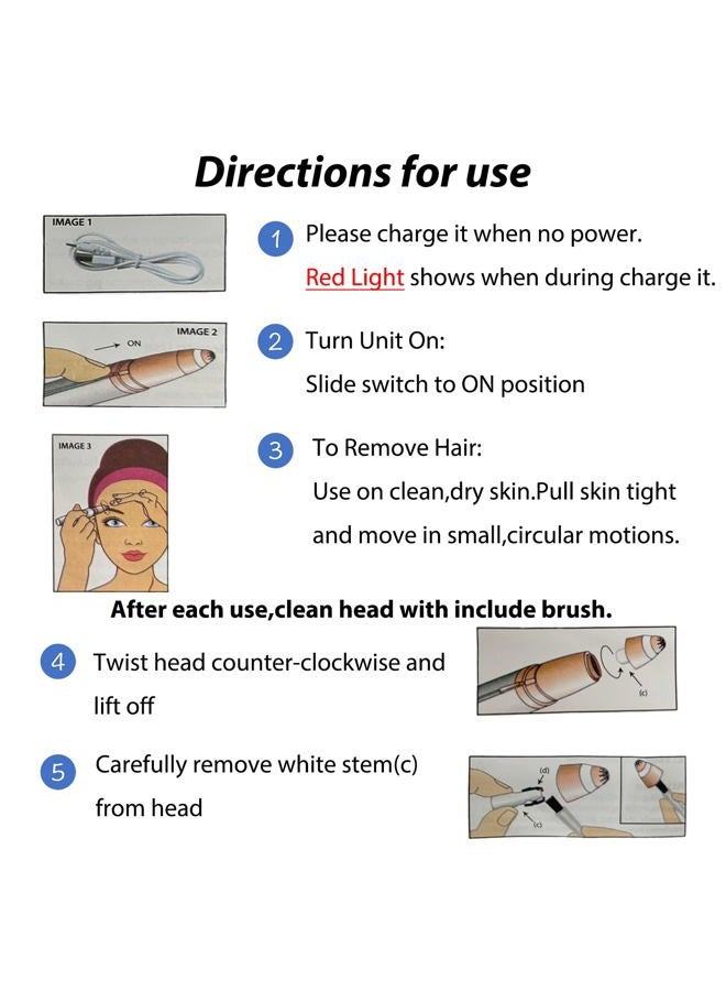 LiXiongBao USB Rechargeable Portable Electric Eyebrow Trimmer Pen for wemen,Eyebrow Hair Remover for face Fingers Legs Mouth, Safe Eyebrow Shaver Razor Tool Painless Precision(White) - Image 4