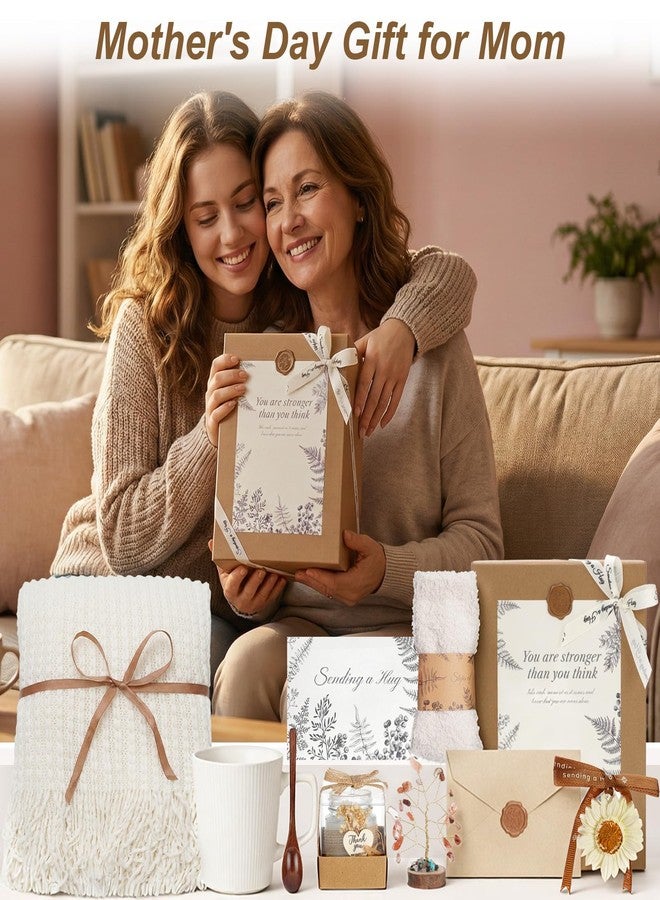 YEERSWAG Get Well Soon Gifts Baskets for Women, Thinking of You Gift Self Care Package, Mother's Day Birthday Luxury Gifts, Sympathy Gift Basket Encouragement Comfort Wellness Hug Box for Her Friends, Beige - Image 2