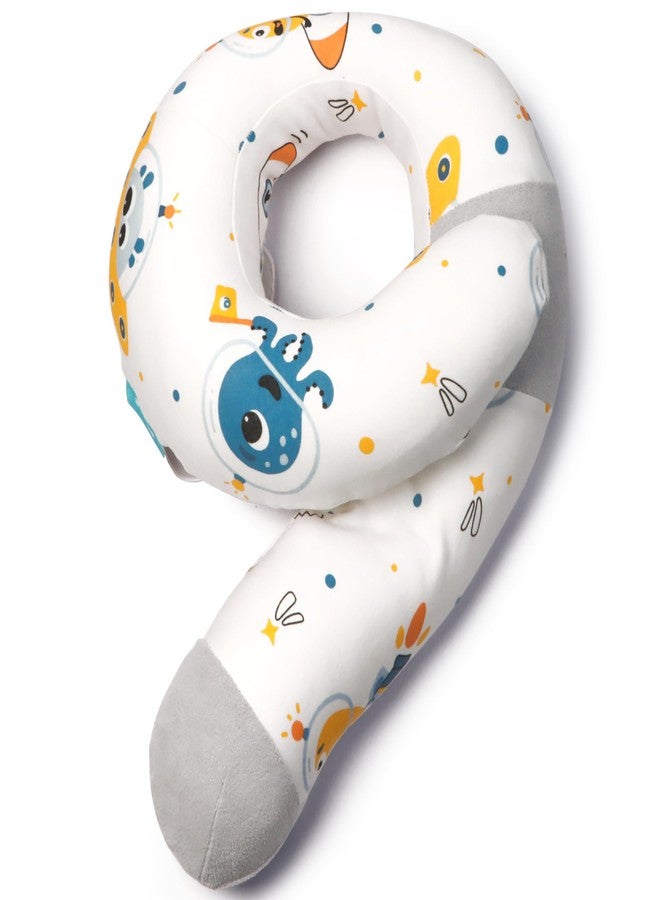 BYRIVER Cotton Kids Travel Pillow, Childs Neck Pillow for Car Airplane Seatbelt Pillow, Removable Pillowcase (Alien) - Image 2