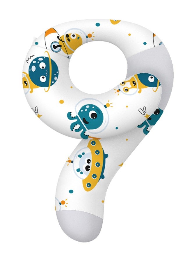 BYRIVER Cotton Kids Travel Pillow, Childs Neck Pillow for Car Airplane Seatbelt Pillow, Removable Pillowcase (Alien) - Image 1