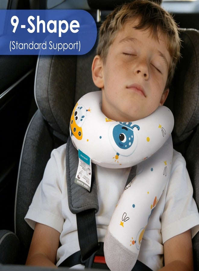 BYRIVER Cotton Kids Travel Pillow, Childs Neck Pillow for Car Airplane Seatbelt Pillow, Removable Pillowcase (Alien) - Image 3