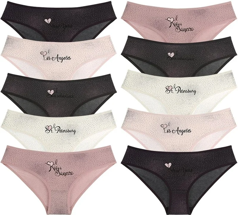 Donella 10-Piece Colorful Printed Girls' Panties - 511246B