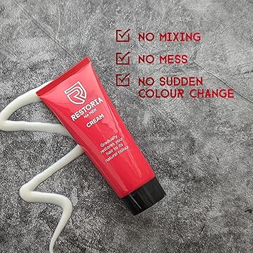 Restoria كريم ريدوكس الرمادي من ريستوريا للرجال - كريم للشعر لاستعادة لون الشعر الطبيعي تدريجياً حتى 100 تغطية رمادية - نباتي - 100 مل - عبوة من 2 - Image 2