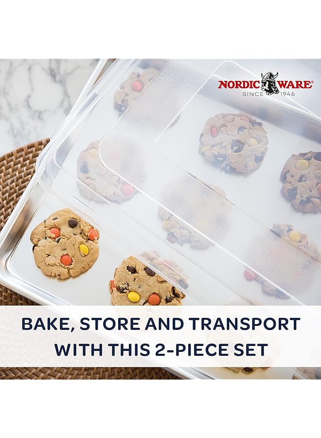 نورديك وير صينية خبز نصفية مع غطاء تخزين، 33 سم - Image 2
