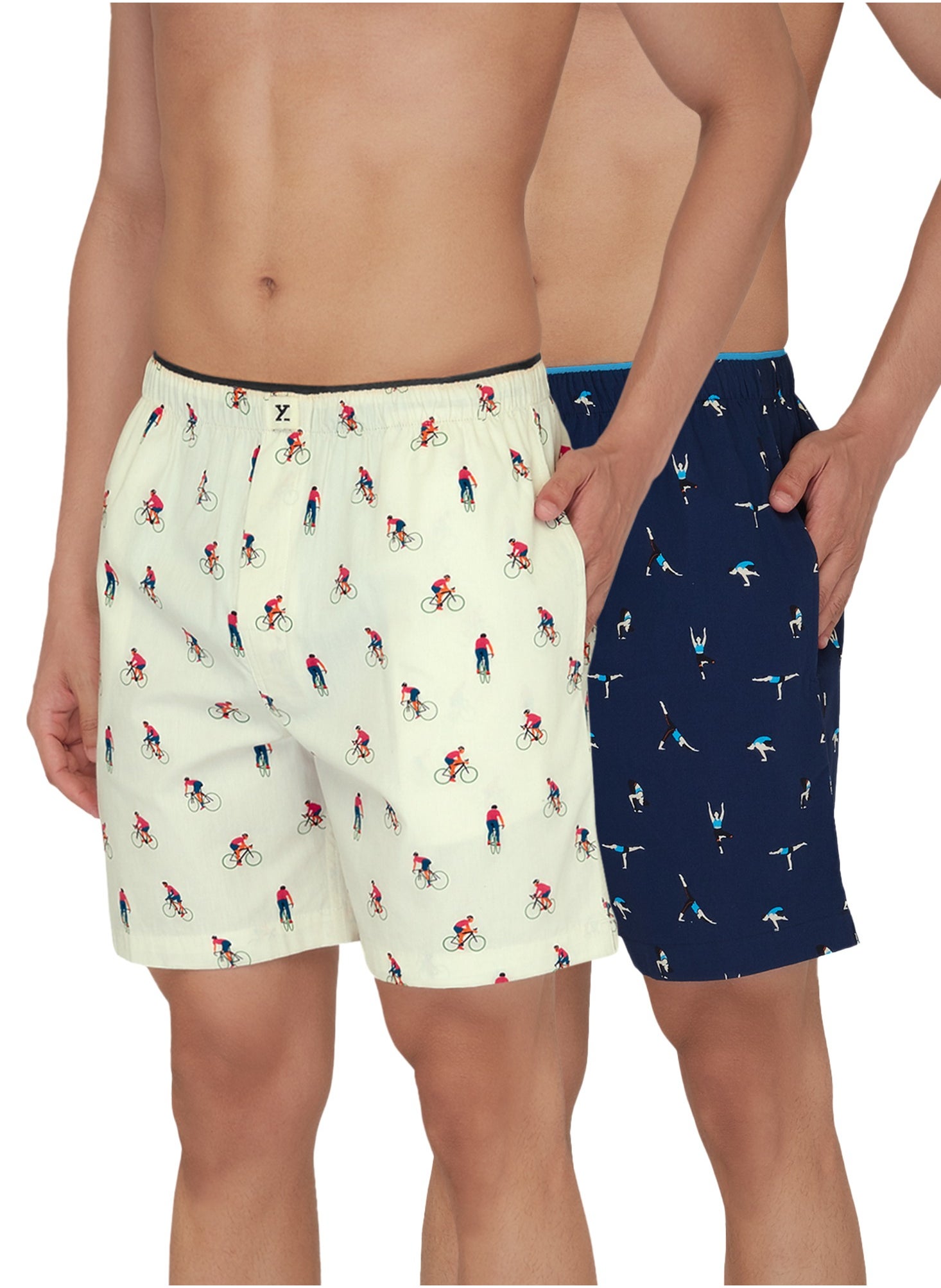 IntelliEaze Super Combed Cotton Boxer Shorts for mens Pack of 2 