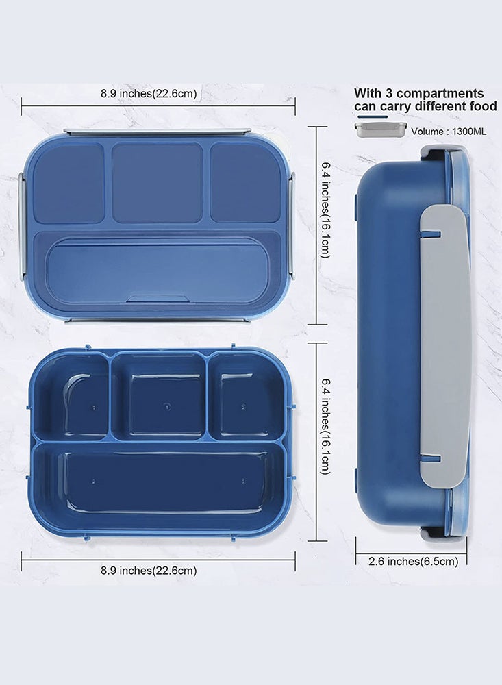 بيرفيي صندوق غداء بنتو للأطفال بسعة 1300 مل، مع 27 قطعة من الملحقات المضمنة لتوفير وجبة غداء مريحة وقابلة للنقل، آمن للاستخدام في الميكروويف والثلاجة لسهولة الحمل والتخزين - Image 5