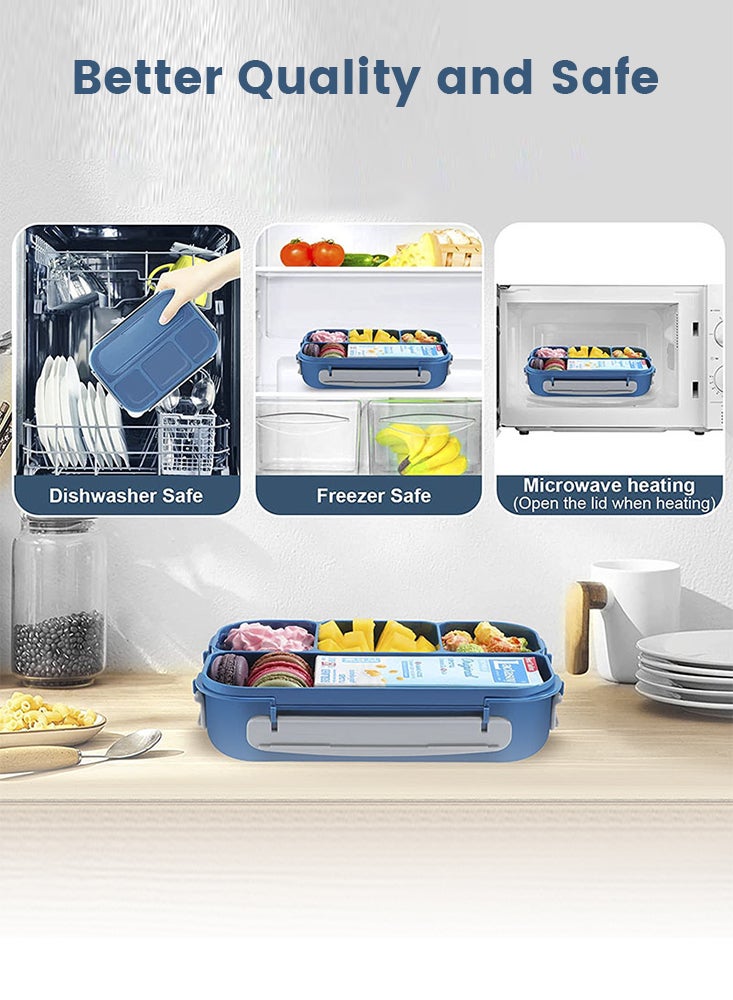 بيرفيي صندوق غداء بنتو للأطفال بسعة 1300 مل، مع 27 قطعة من الملحقات المضمنة لتوفير وجبة غداء مريحة وقابلة للنقل، آمن للاستخدام في الميكروويف والثلاجة لسهولة الحمل والتخزين - Image 3