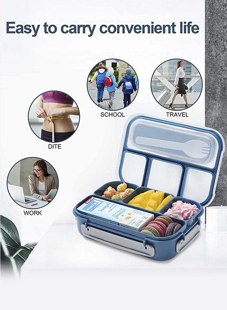 بيرفيي صندوق غداء بنتو للأطفال بسعة 1300 مل، مع 27 قطعة من الملحقات المضمنة لتوفير وجبة غداء مريحة وقابلة للنقل، آمن للاستخدام في الميكروويف والثلاجة لسهولة الحمل والتخزين - Image 4