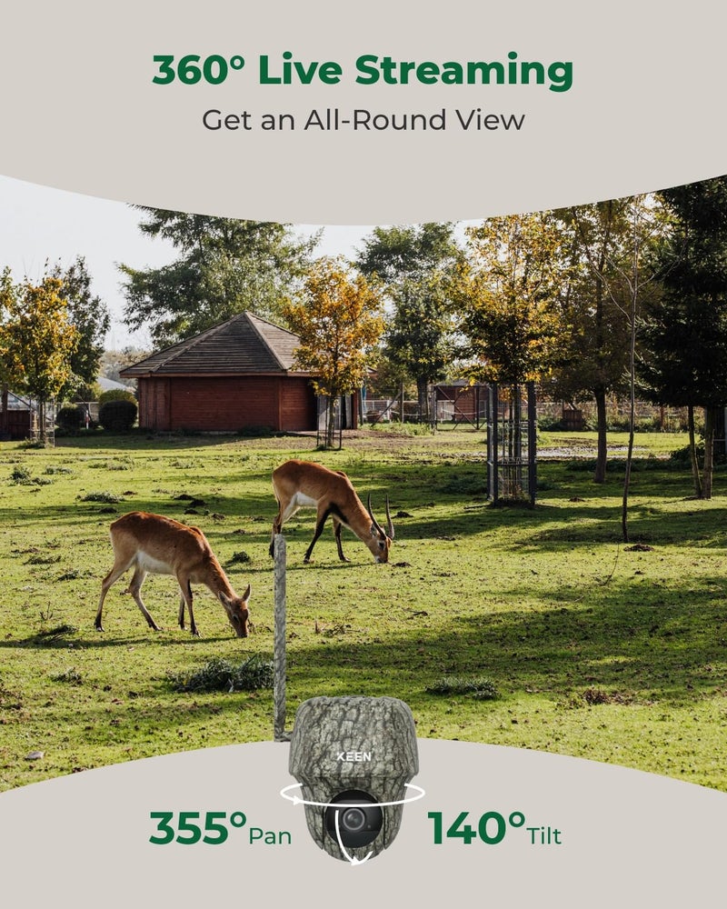Keen REOLINK KEEN Ranger PT Cellular Trail Camera, 3G/4G LTE, 360° Full View, 2K Live Video&Playback on Phone, No-Glow IR, Solar Powered Game Camera, 2K Night Vision, Smart Motion Activated, No WiFi Needed - Image 4