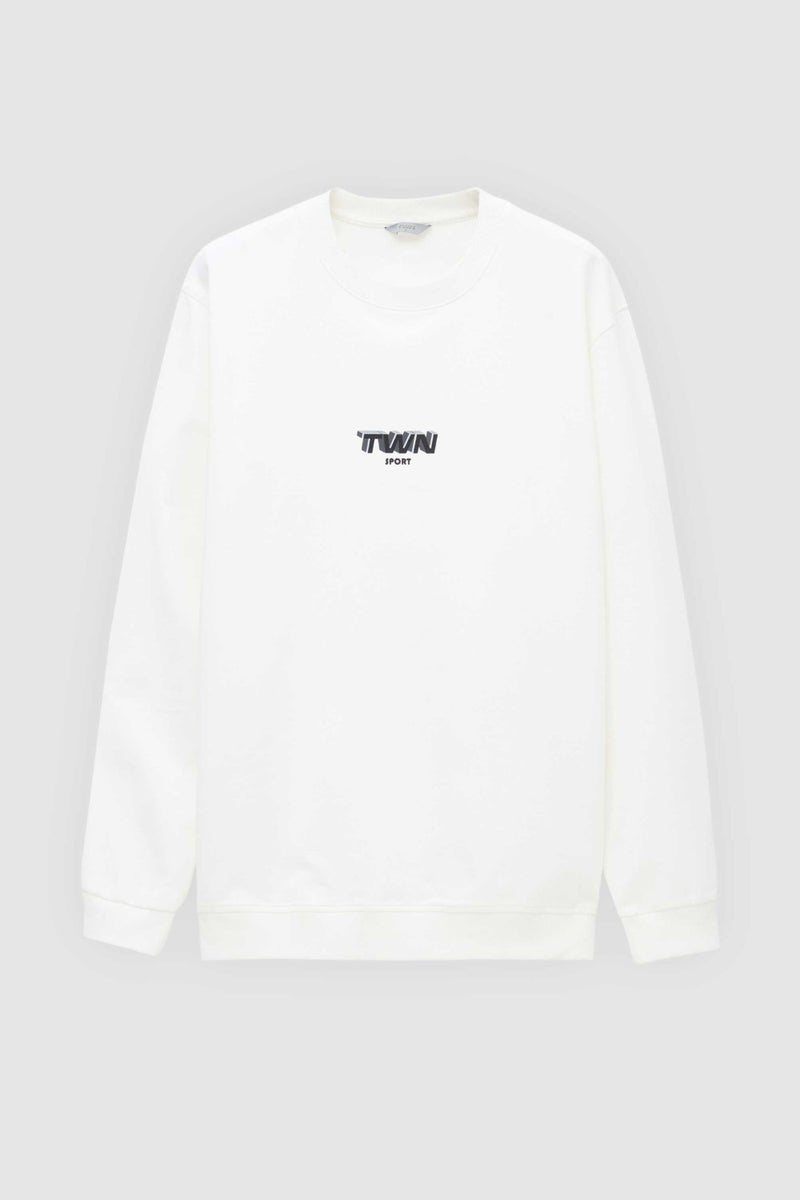 twn Relaxed Fit Ecru Printed Sweatshirt  - Image 5