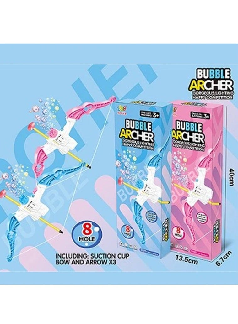 2-in-1 Bow & Arrow Bubble Gun | Cartoon Duck Design Bubble Blaster with 8 Holes | Automatic Bubble Maker for Kids | Fun Outdoor Toy for Summer, Parties, and Birthdays - Image 1