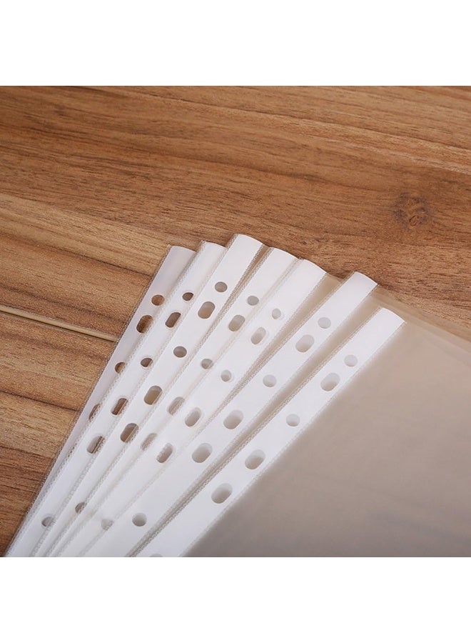 MOMENT A4 Transparent File, 100 Pcs Clear Plastic Folder Punched Pockets For Filing Paper & Documents, A4-Size  - Image 2