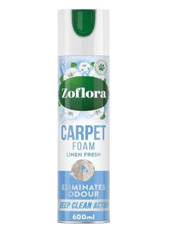 Zoflora Foam renews and refreshes carpets with patented odor-eliminating technology and a fresh linen scent 600ml 