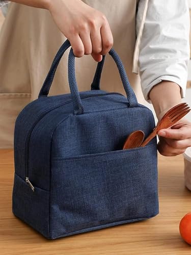 HYLOL Insulated Travel Lunch/Tiffin/Storage Bag for Office, College & School (Blue) (Cotton) 6 Liters - Image 1
