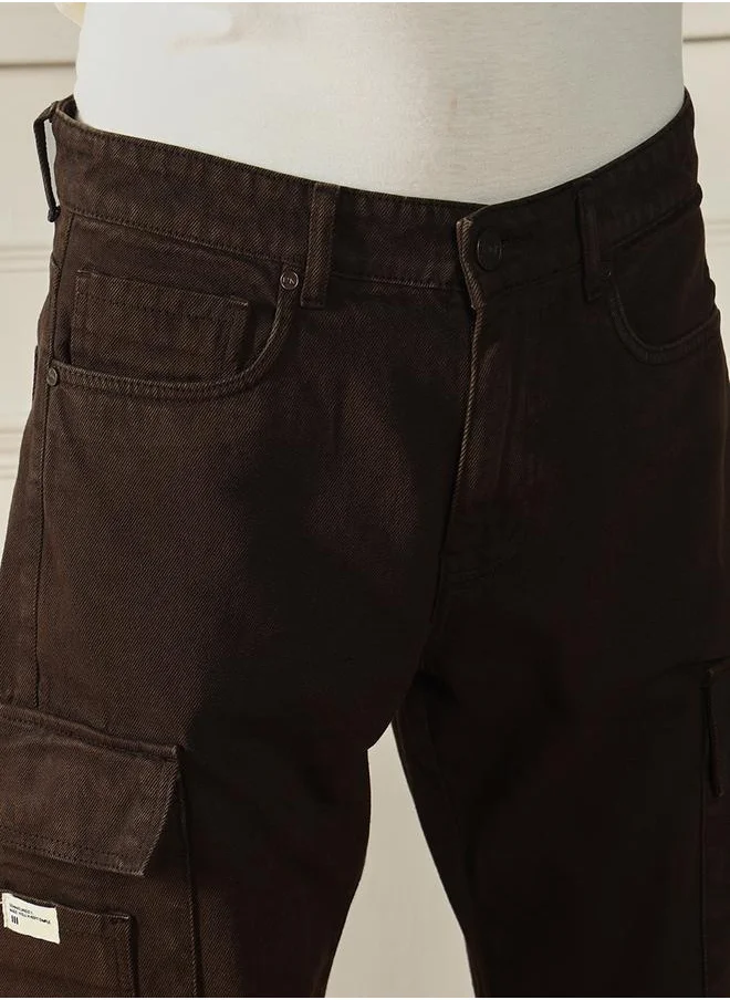 دينيس لينغو Men's Brown Relaxed Fit Jeans - Effortless Style and Comfort