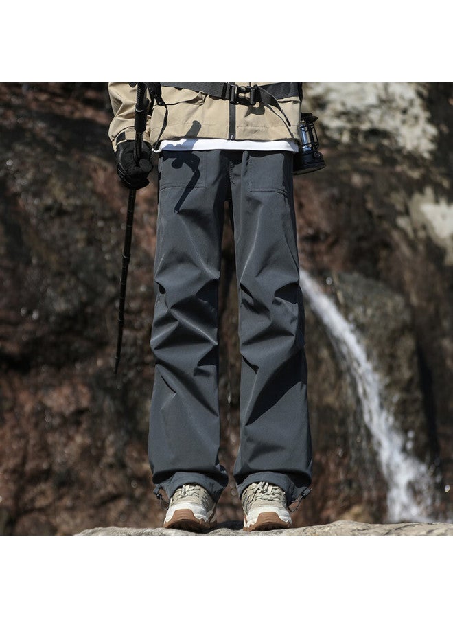 Poum Men's Summer Thin Paratrooper Assault Tactical Pants 8398 Dark Grey XL - Image 4
