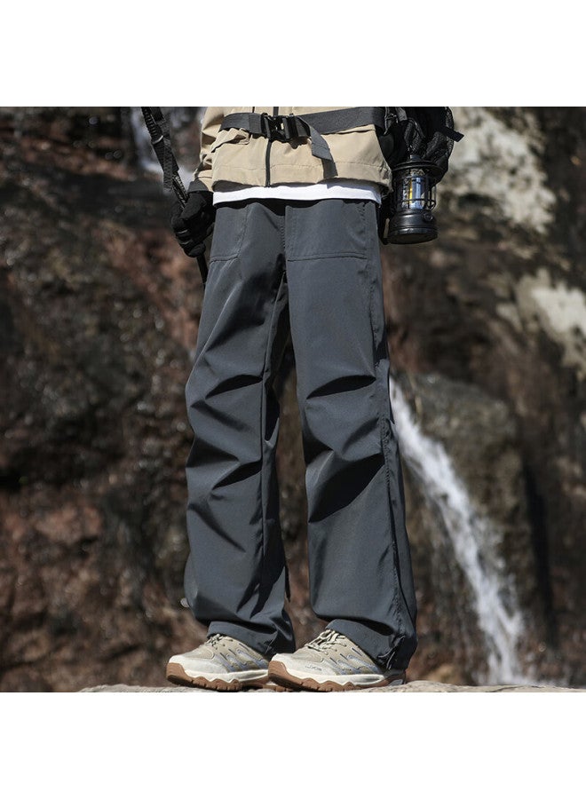 Poum Men's Summer Thin Paratrooper Assault Tactical Pants 8398 Dark Grey XL - Image 1