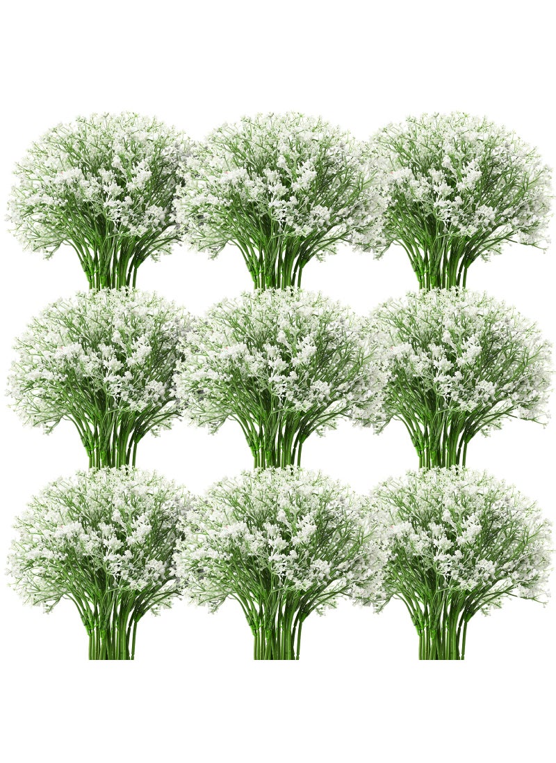Ysleen Ysleen 64 Pieces Artificial Flowers Plastic Baby Breath Flowers Faux Gypsophila DIY Floral Bouquets Arrangement Baby Breath Wedding Party Decoration for Party Home Office Garden Decor (White)  - Image 1