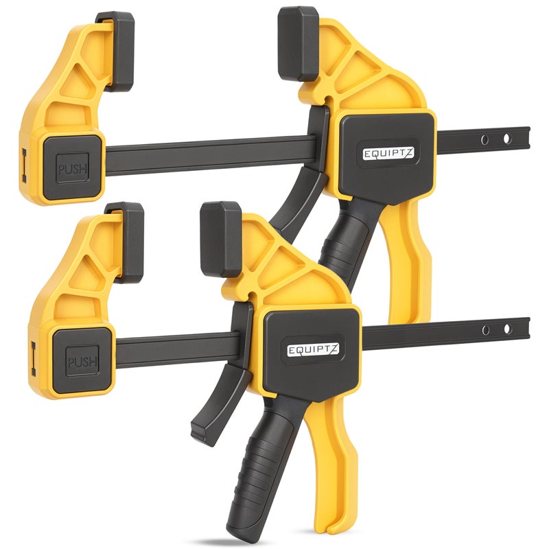 EQUIPTZ 12 inch Bar Clamps for Woodworking 2 Pack Quick Grip Clamps Set with 150 lbs Force Wood Clamps for Gluing Carpentry DIY and Metalworking 12 inch Size 2 Pack - Image 2