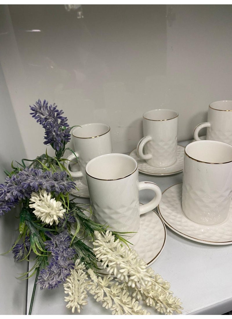 VITALE Porcelain Set of 6 Double Coffee Cups  - Image 1