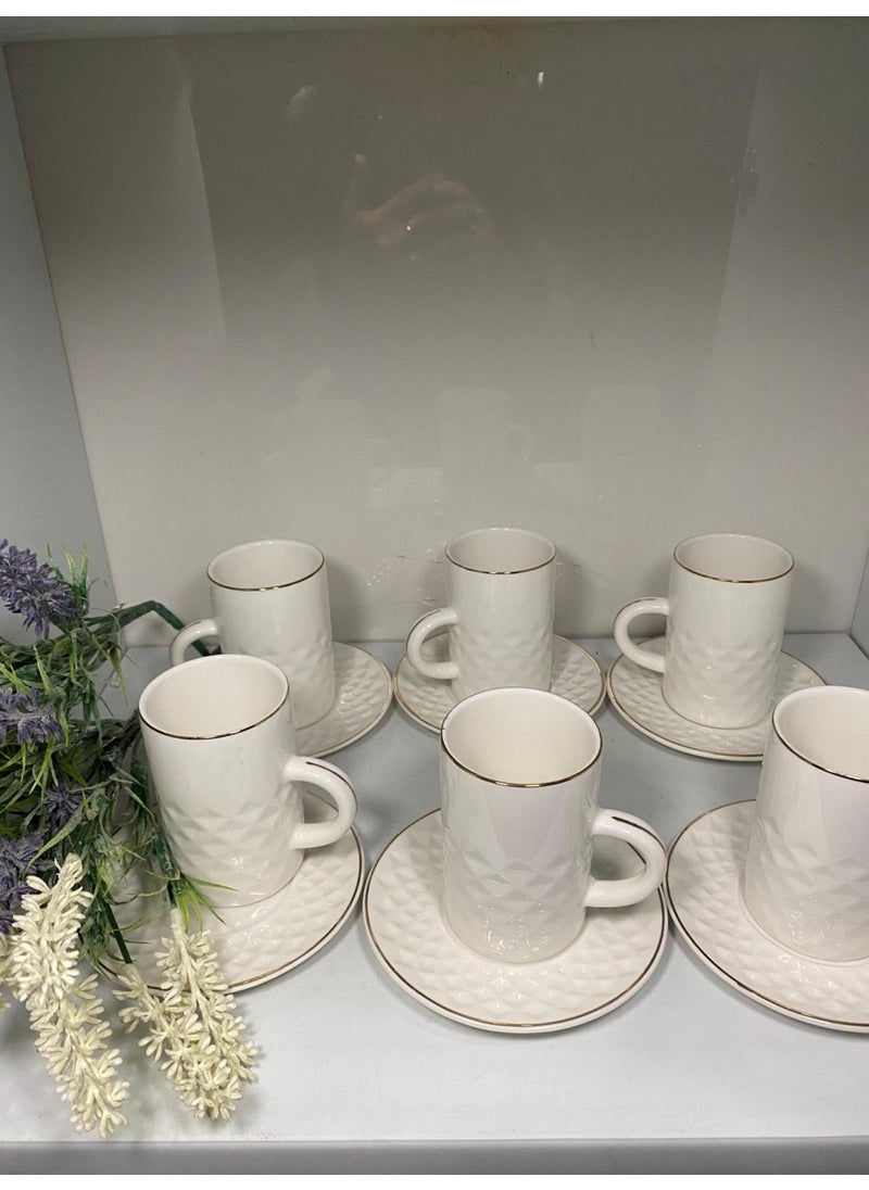 VITALE Porcelain Set of 6 Double Coffee Cups  - Image 2