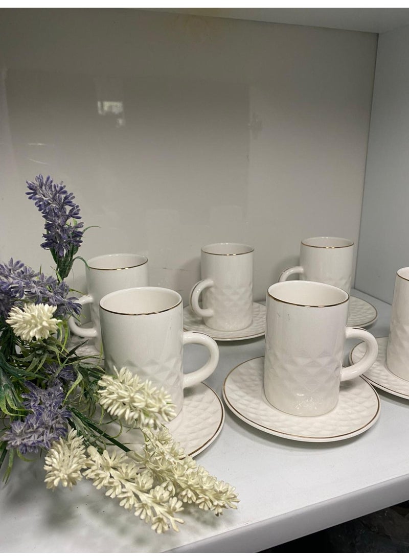 VITALE Porcelain Set of 6 Double Coffee Cups  - Image 3