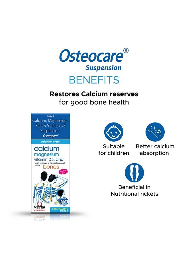 Osteocare Suspension - Calcium, Vitamin D3 & Zinc for Bone Health | Prevents Calcium Deficiency | Supports Osteoporosis, Osteopenia & Fracture Recovery | Safe for Children & Pregnancy | 200ml - Image 4