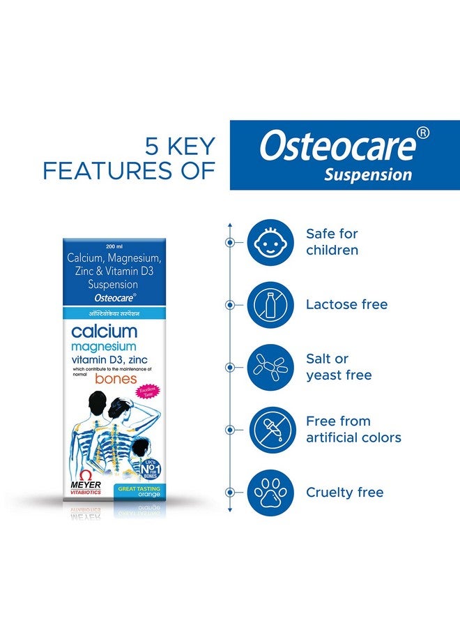Osteocare Suspension - Calcium, Vitamin D3 & Zinc for Bone Health | Prevents Calcium Deficiency | Supports Osteoporosis, Osteopenia & Fracture Recovery | Safe for Children & Pregnancy | 200ml - Image 5