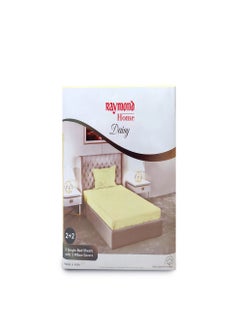 Raymond Raymond Home Single Sheet 180 Thread Count Luxurious Mercerized 100% Cotton Bedding Solid Pre Shrunk Percale Finish Bed Linen 2 Bedsheet and 2 Pillow Case - Pistacio (152 * 229 CM)  - Image 3