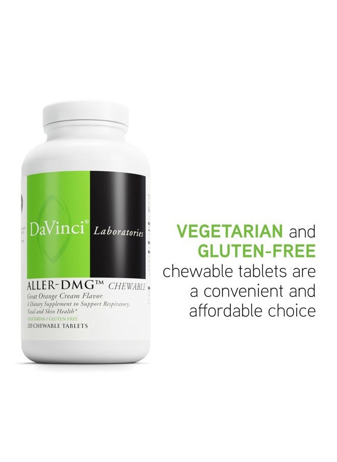 Davinci - Labs Aller-DMG Chewable - Immune Health Support, Histamine Aid & Respiratory Support* - Orange Cream Flavor - 120 Chewable Vegetarian Tablets (60 Servings) - Image 1