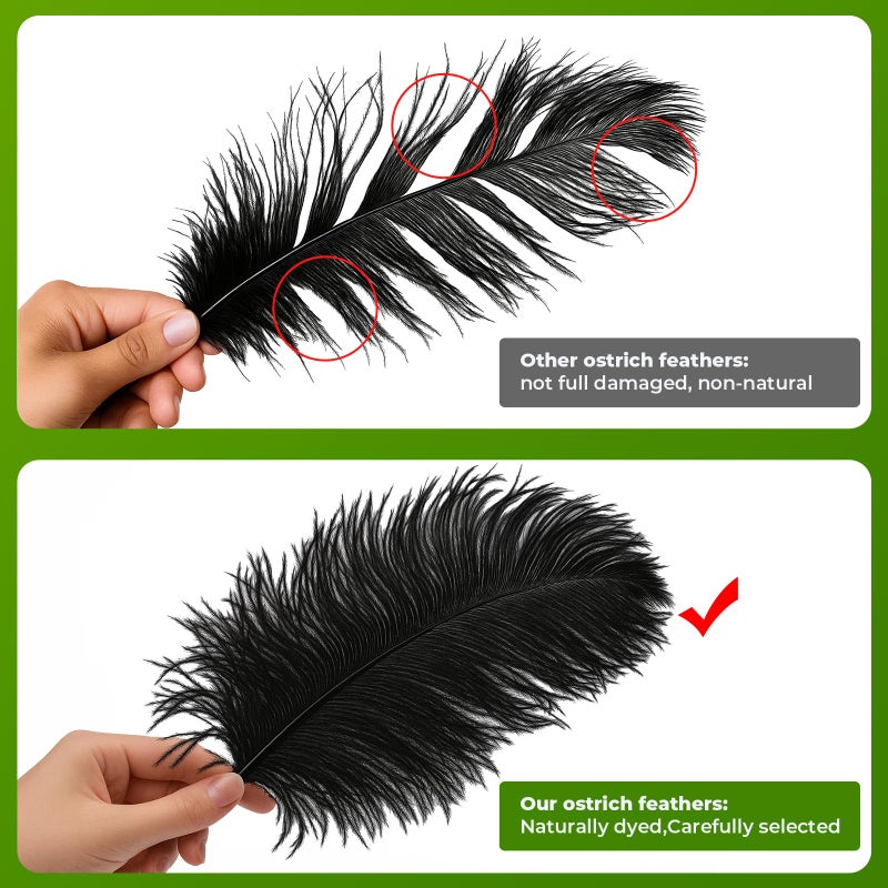 Piokio 20 Pieces Ostrich Feathers Plumes 10-12 Inches(25-30 Cm) In Bulk For Wedding Party Centerpieces Home Decorations - Image 3