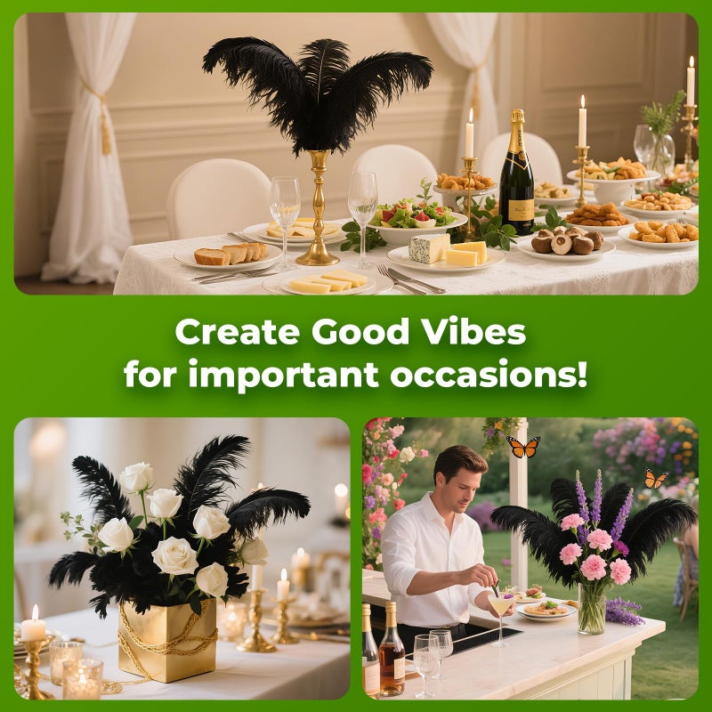 Piokio 20 Pieces Ostrich Feathers Plumes 10-12 Inches(25-30 Cm) In Bulk For Wedding Party Centerpieces Home Decorations - Image 4