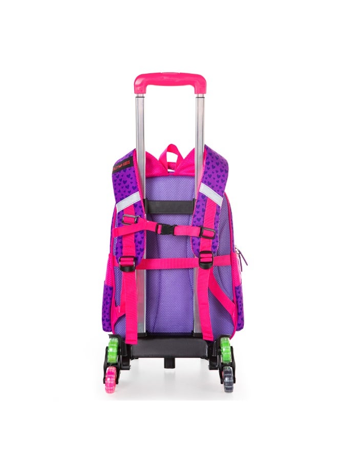 Eazy Kids Eazy Kids School Bag 16" w/ Trolley - Love & Hugs Purple  - Image 3