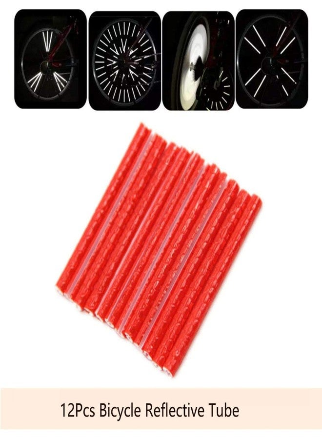 SOPINEKO 72Pcs Spoke Reflectors Wheel Decoration Warning Spoke Skin Covers Trim Wrap Cover Pipe for Night Cycling Riding Motorcycle Motocross Pit Dirt Bike (Red) - Image 4