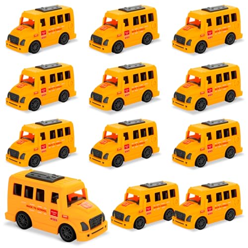 LSLYHTC 6Pcs School Bus Toys Bulk Plastic Mini School Bus for Toddlers Small Yellow Buses Toy Party Favors for Birthday Party Supplies and Presents - Image 1