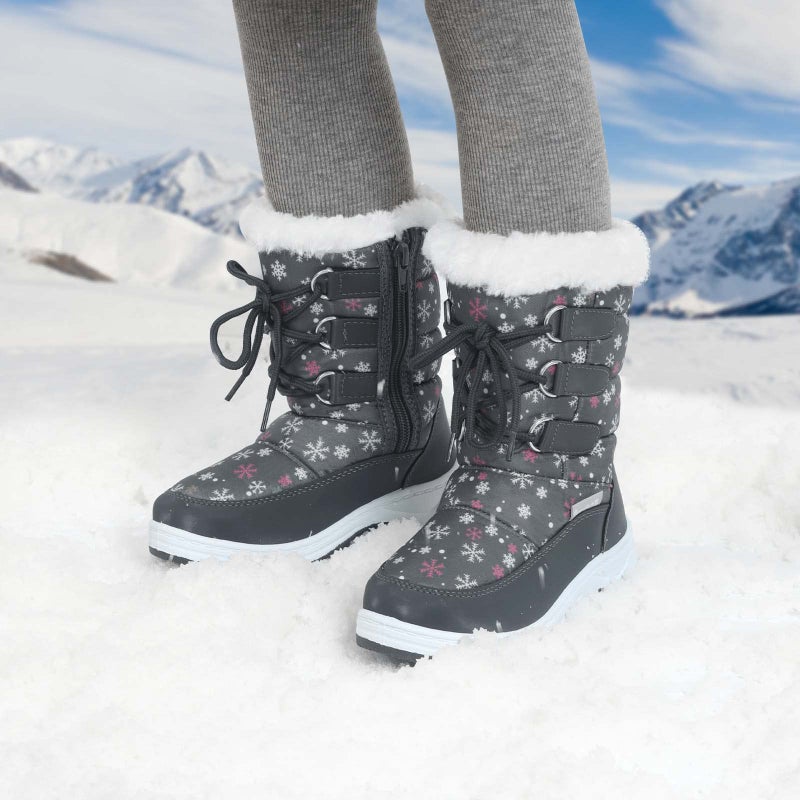 Apakowa Kids Girls Insulated Fur Winter Warm Snow Boots (Toddler/Little Kid) - Image 2