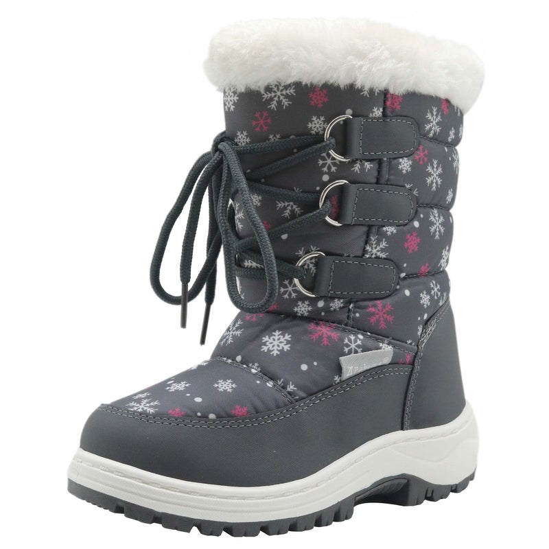 Apakowa Kids Girls Insulated Fur Winter Warm Snow Boots (Toddler/Little Kid) - Image 1