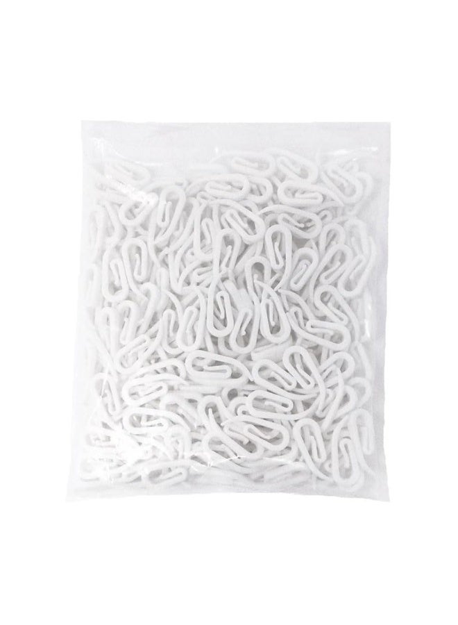 JZS White Plastic Curtain Hooks for Window Curtain, Door Curtain and Shower Curtain,Drapery Hooks,2.8x1.2cm,100PCS - Image 3