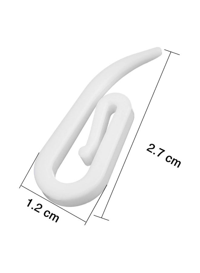 JZS White Plastic Curtain Hooks for Window Curtain, Door Curtain and Shower Curtain,Drapery Hooks,2.8x1.2cm,100PCS - Image 2
