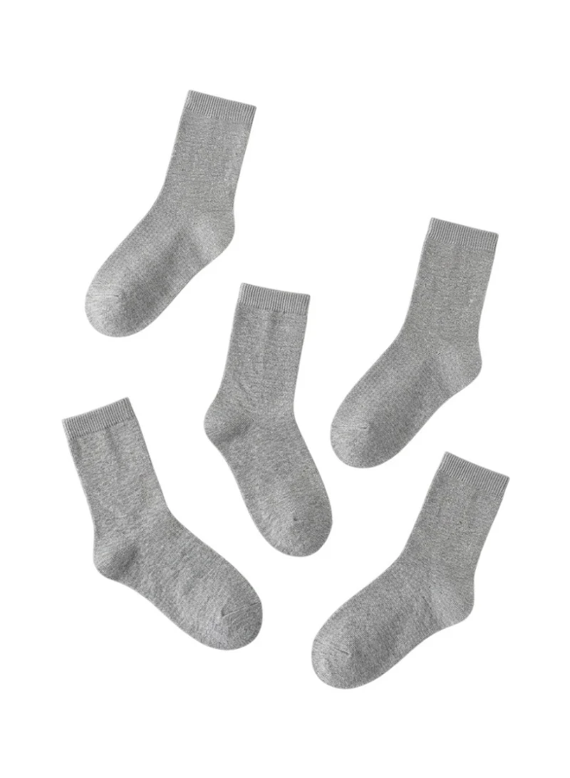Bidani Essential Gray Cotton School Socks 2 (5-Pack) Long