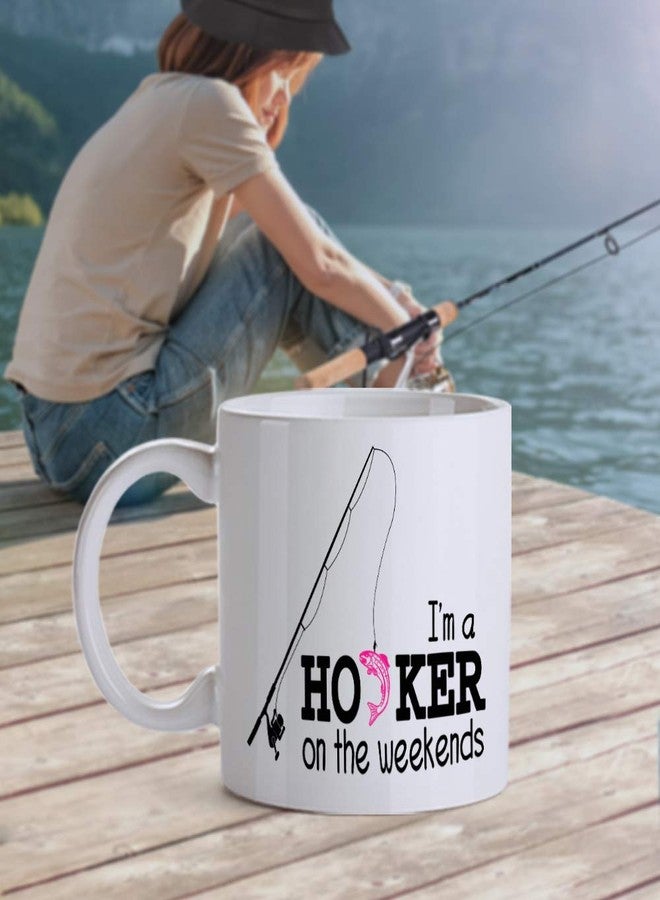 SpreadPassion Funny Fishing Coffee Mug - I'm a Hooker on the Weekends - Fishing Coffee Cup - Fishing Gifts for Women - Fishing Mugs Funny - Image 3