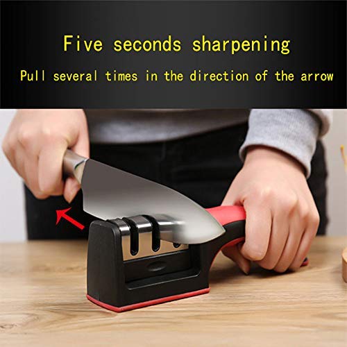 plutofit Plutofit Advanced Manual 3 Stage Kitchen Knife Sharpener Tool kit self Knives Shaping Kitchen Knife Sharpener Rod Sharpening Tool for Steel Knives  - Image 4