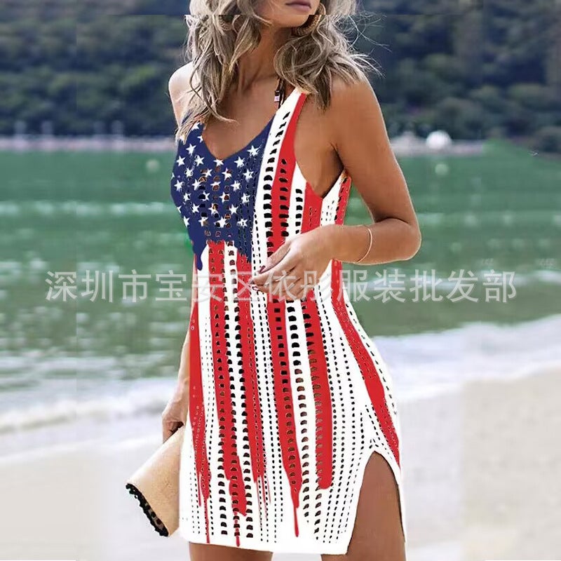 22 Colors Available! Swimsuit Outdoor Hollow Beach Dress Bikini Knitted Blouse - Image 1