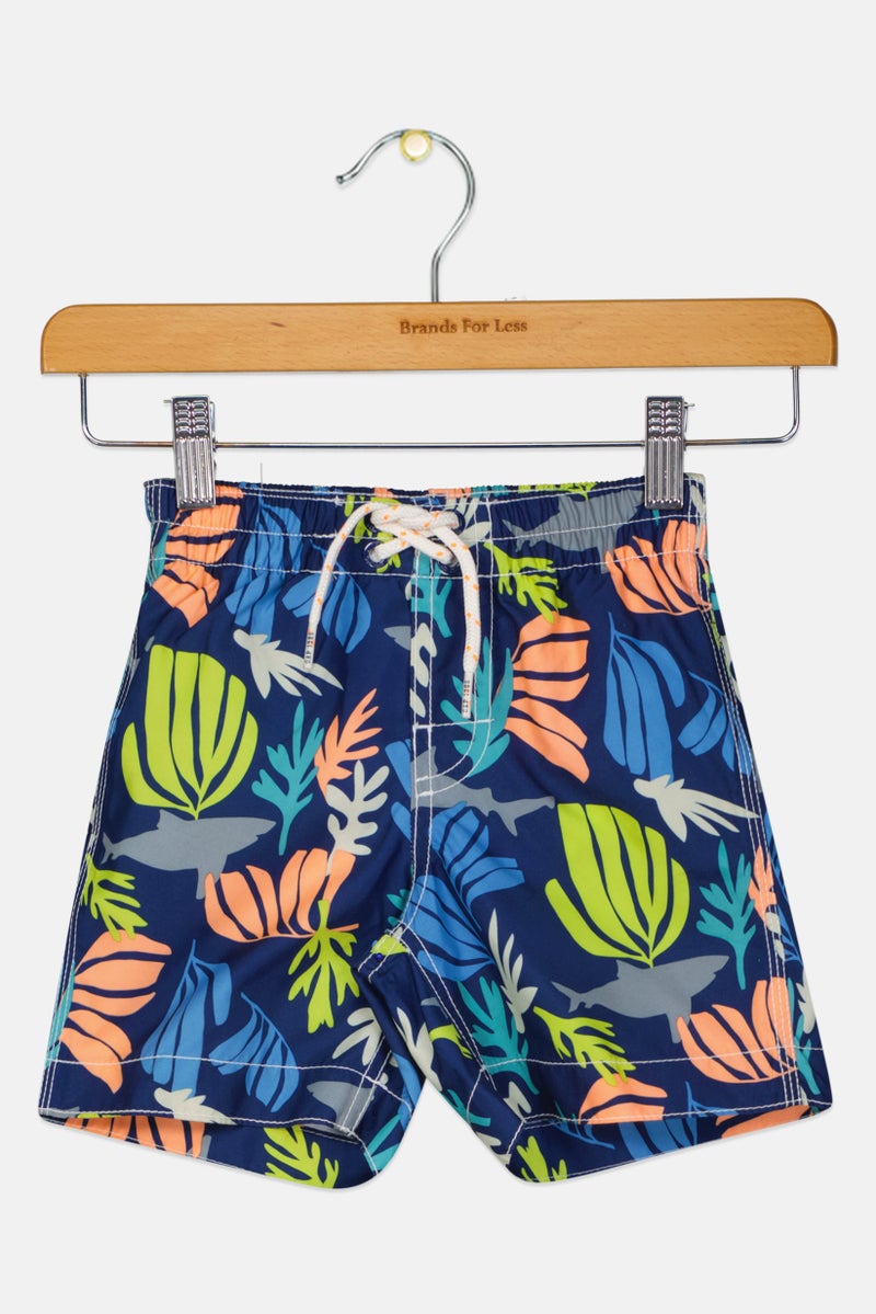 GAP Toddlers Boy Drawstring Graphic Print Shorts, Multicolor - Image 1
