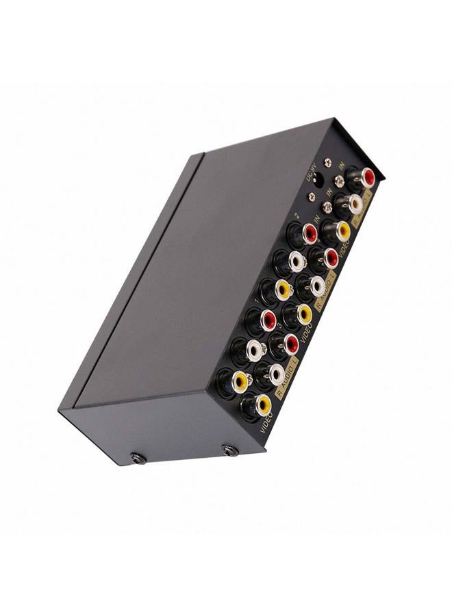 DTech 4 Way 3 RCA Splitter Box with Power Adapter - Image 3