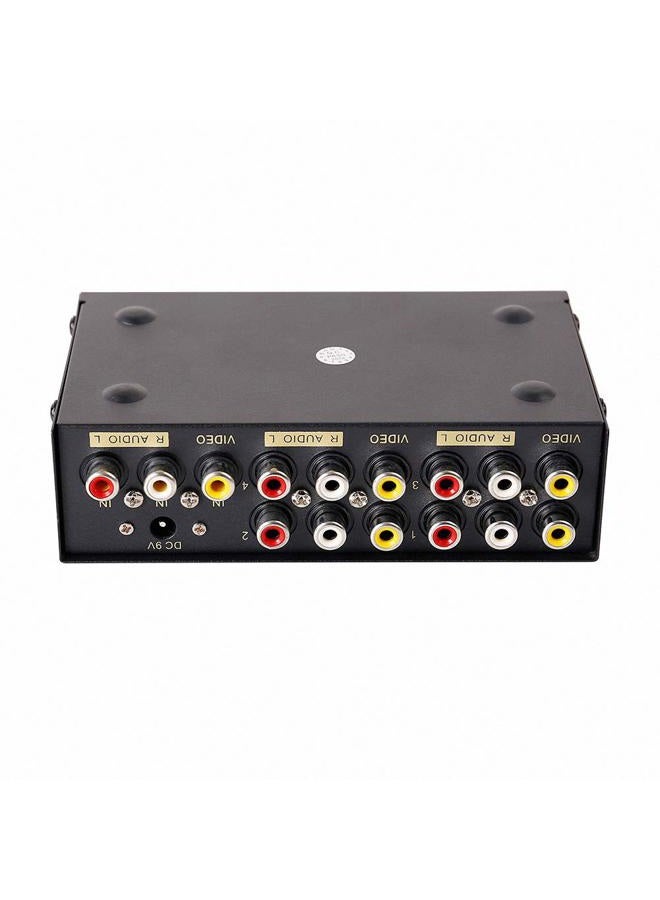 DTech 4 Way 3 RCA Splitter Box with Power Adapter - Image 4