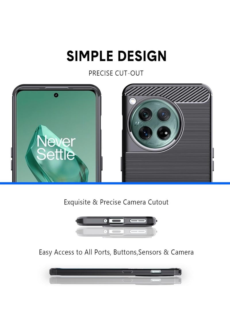 حافظة لهاتف Oneplus 12، TPU مرن [ملمس مصقول] [مضاد للانزلاق] حافظة هاتف محمية ضد الصدمات بتصميم عسكري، غلاف نحيف لهاتف Oneplus 12 5G 2024 - Image 2