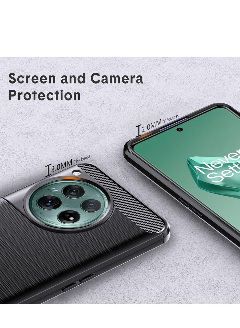 حافظة لهاتف Oneplus 12، TPU مرن [ملمس مصقول] [مضاد للانزلاق] حافظة هاتف محمية ضد الصدمات بتصميم عسكري، غلاف نحيف لهاتف Oneplus 12 5G 2024 - Image 3